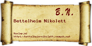 Bettelheim Nikolett névjegykártya